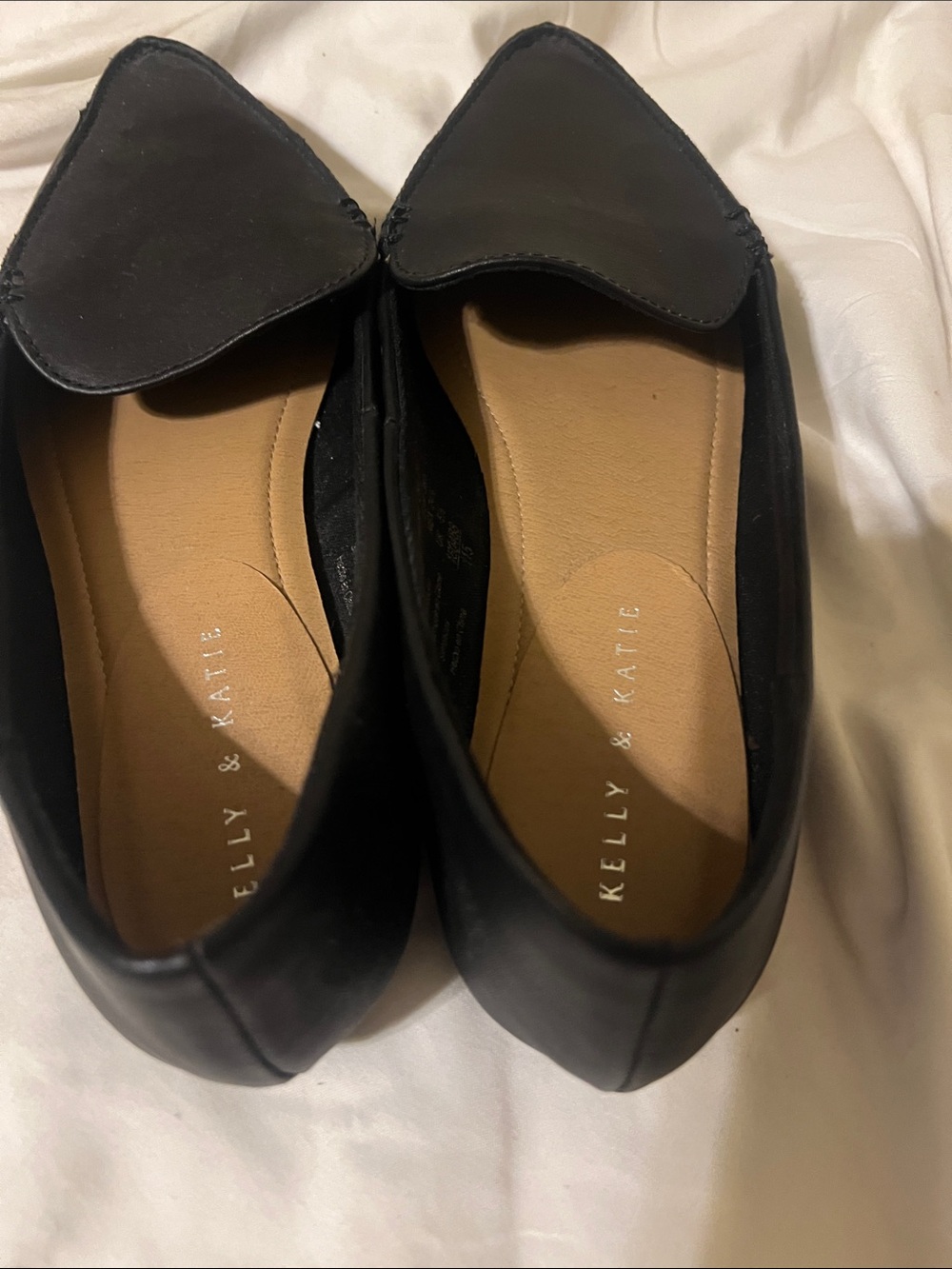 Kelly & Katie Black Pointed Toe Slip-On Flats - Picture 3 of 5